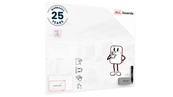 Magnetic glass board 150x120 cm PREMIUM SUPERWHITE (super white) + with Bonus Accessories