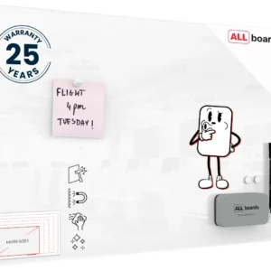 Magnetic glass board 60x40 cm PREMIUM SUPERWHITE (super white) + with Bonus Accessories