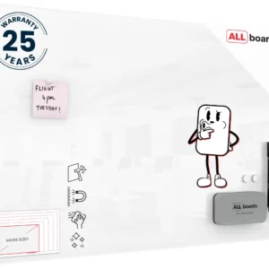 Magnetic glass board 90x60 cm PREMIUM SUPERWHITE (super white) + with Bonus Accessories
