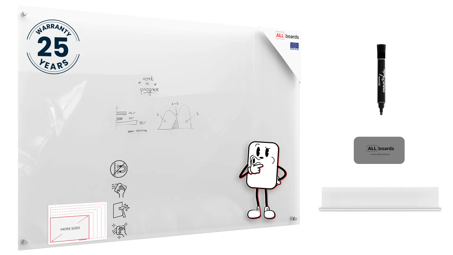 Glass board 150x100 cm TRANSPARENT