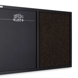 Brown Cork Board and Magnetic Chalkboard COMBI in Black Frame + FREE GIFT