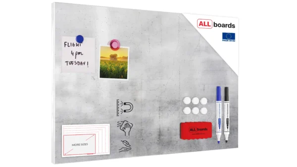 Magnetic METALboards, CONCRETE 60x40 cm + FREE Accessories Set