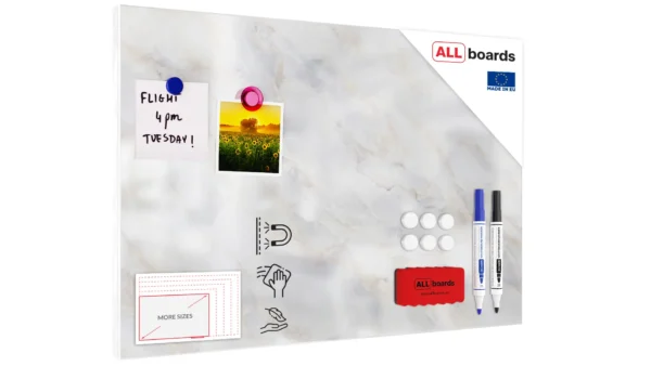 Magnetic METALboards, MARBLE 60x40 cm + FREE Accessories Set