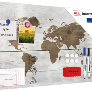 Magnetic METALboards, BRIGHT COLOUR MAP 60x40 cm + FREE Accessories Set