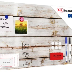 Magnetic METALboards, PLANKS IN WHITE 60x40 cm + FREE Accessories Set