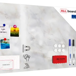 Magnetic METALboards, MARBLE 90x60 cm + FREE Accessories Set