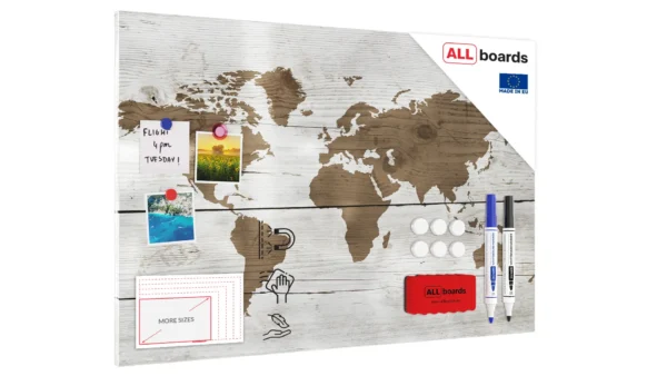 Magnetic METALboards, BRIGHT COLOUR MAP 90x60 cm + FREE Accessories Set