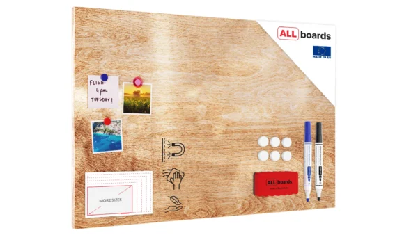 Magnetic METALboards, SOLID WOOD 90x60 cm + FREE Accessories Set
