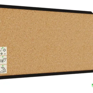 Cork Noticeboard 100x40 cm in BLACK Wooden Frame + FREE Accessories