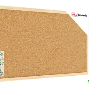 Cork Noticeboard 80x40 cm in Natural Wooden Frame + FREE Accessories