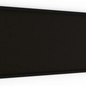 Cork noticeboard with black cork surface, 100x40 cm, wooden frame lacquered in black