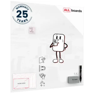 Magnetic glass board 120x120 cm PREMIUM SUPERWHITE (super white) + with Bonus Accessories