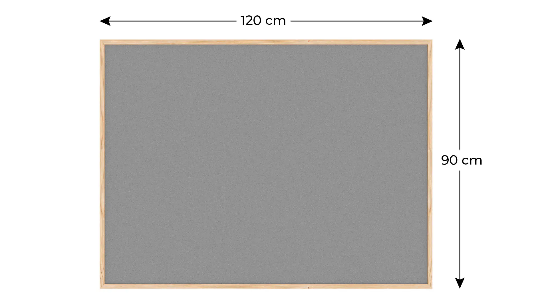 Fabric (Felt) Notice Board – 120x90 cm | Grey | Wooden Frame - Image 3