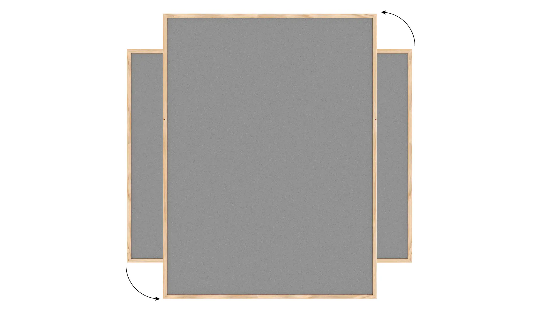 Fabric (Felt) Notice Board – 120x90 cm | Grey | Wooden Frame - Image 4