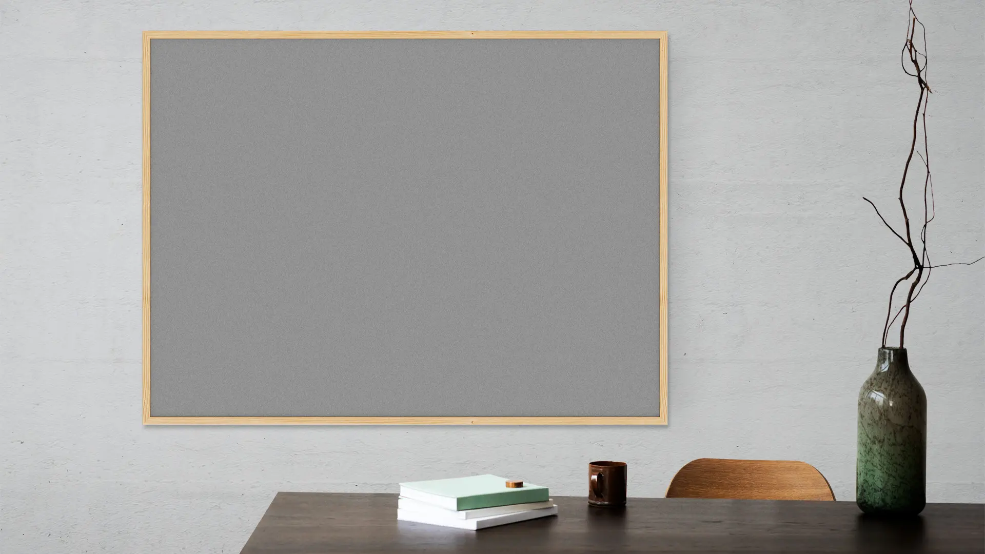 Fabric (Felt) Notice Board – 120x90 cm | Grey | Wooden Frame - Image 8