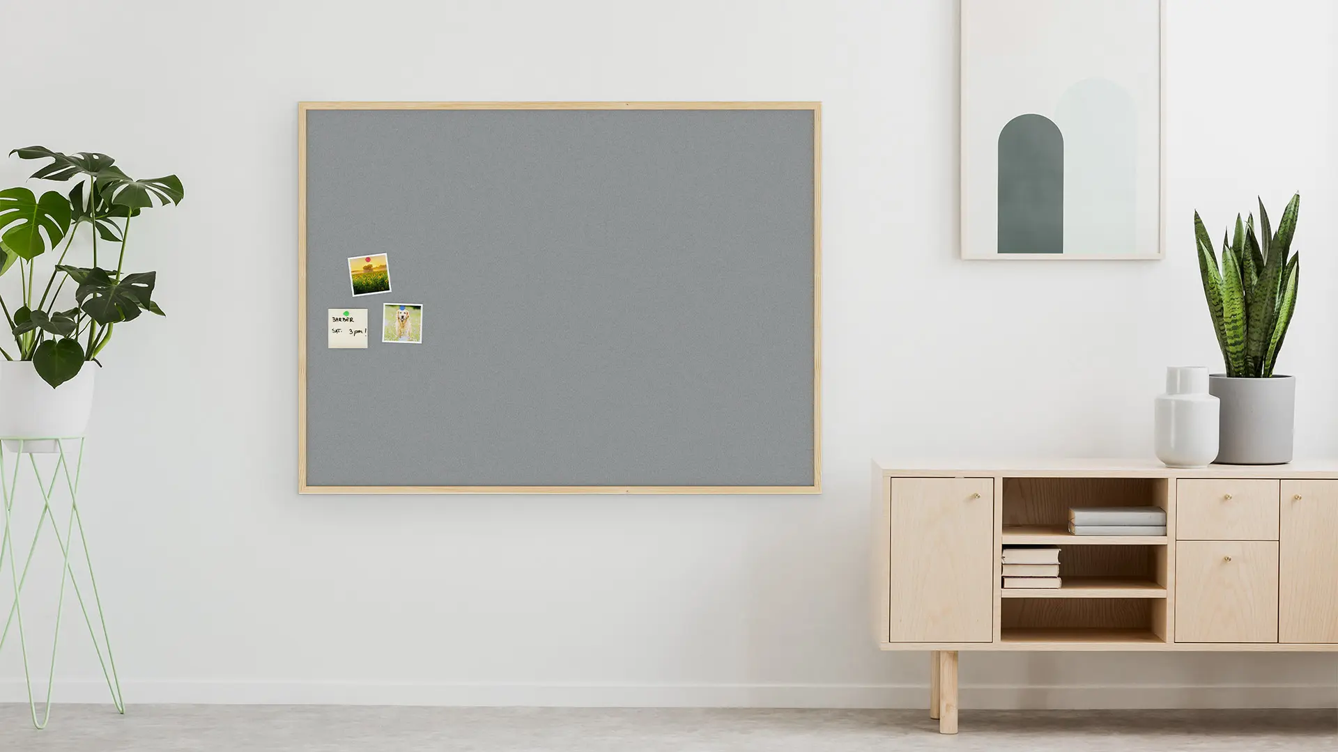 Fabric (Felt) Notice Board – 120x90 cm | Grey | Wooden Frame - Image 9