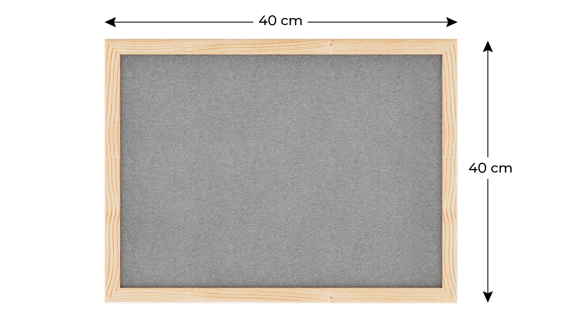 Fabric (Felt) Notice Board – 40x30 cm | Grey | Wooden Frame - Image 3