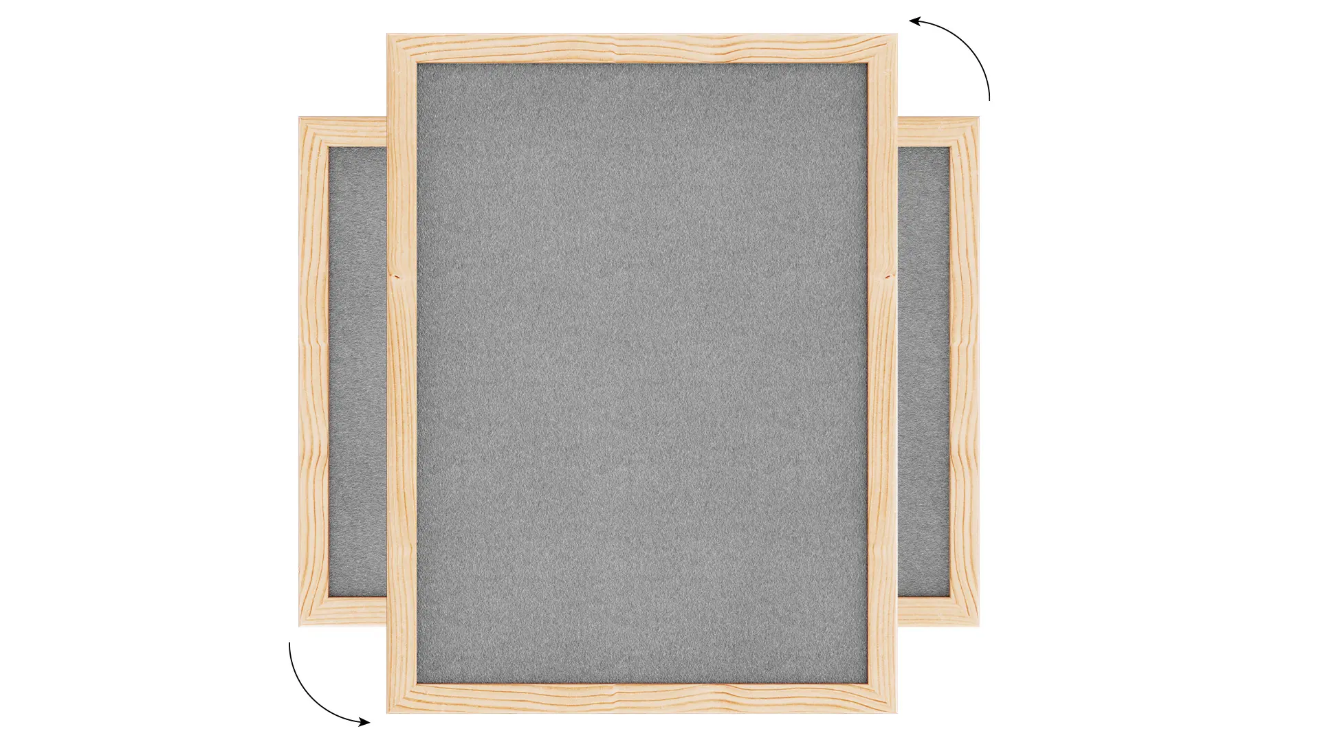 Fabric (Felt) Notice Board – 40x30 cm | Grey | Wooden Frame - Image 7