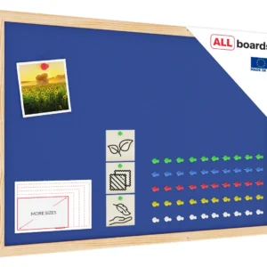 Fabric (Felt) Notice Board – 60x40 cm | BLUE | Wooden Frame