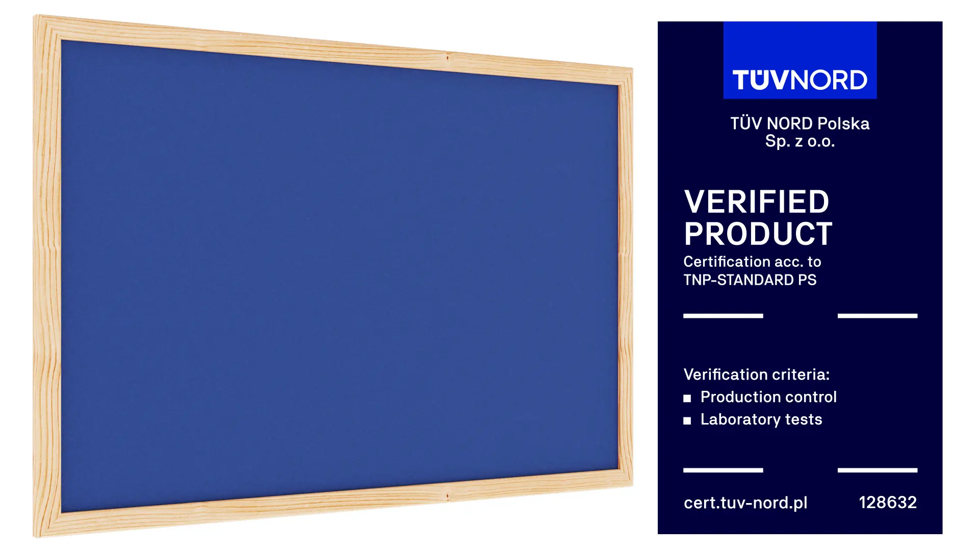 Fabric (Felt) Notice Board – 60x40 cm | BLUE | Wooden Frame - Image 2