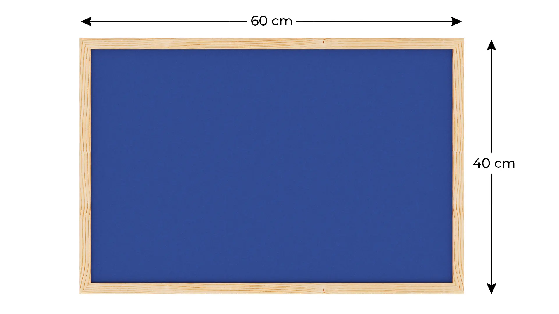 Fabric (Felt) Notice Board – 60x40 cm | BLUE | Wooden Frame - Image 3