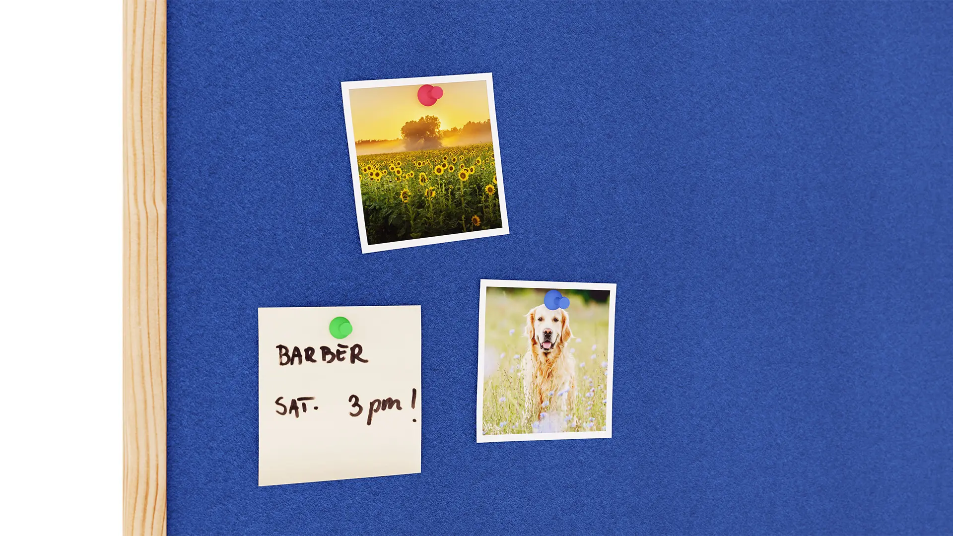 Fabric (Felt) Notice Board – 60x40 cm | BLUE | Wooden Frame - Image 4