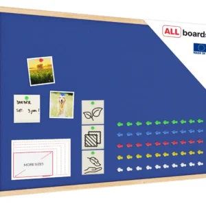Fabric (Felt) Notice Board – 90x60 cm | BLUE | Wooden Frame