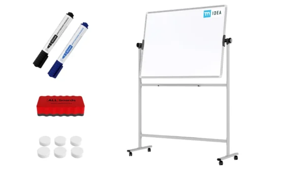 TM Idea Mobile Whiteboard – Double-Sided, Rotating, Magnetic, Dry-Wipe – 120x90 cm - FLEX Series
