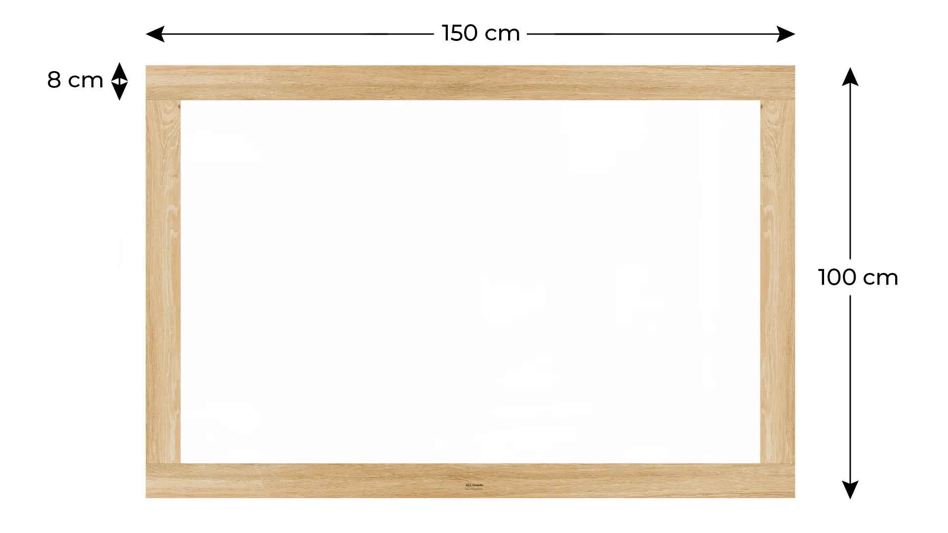 PREMIUM Magnetic Dry-Wipe Whiteboard 150x100 cm with Solid Oak-Effect Frame