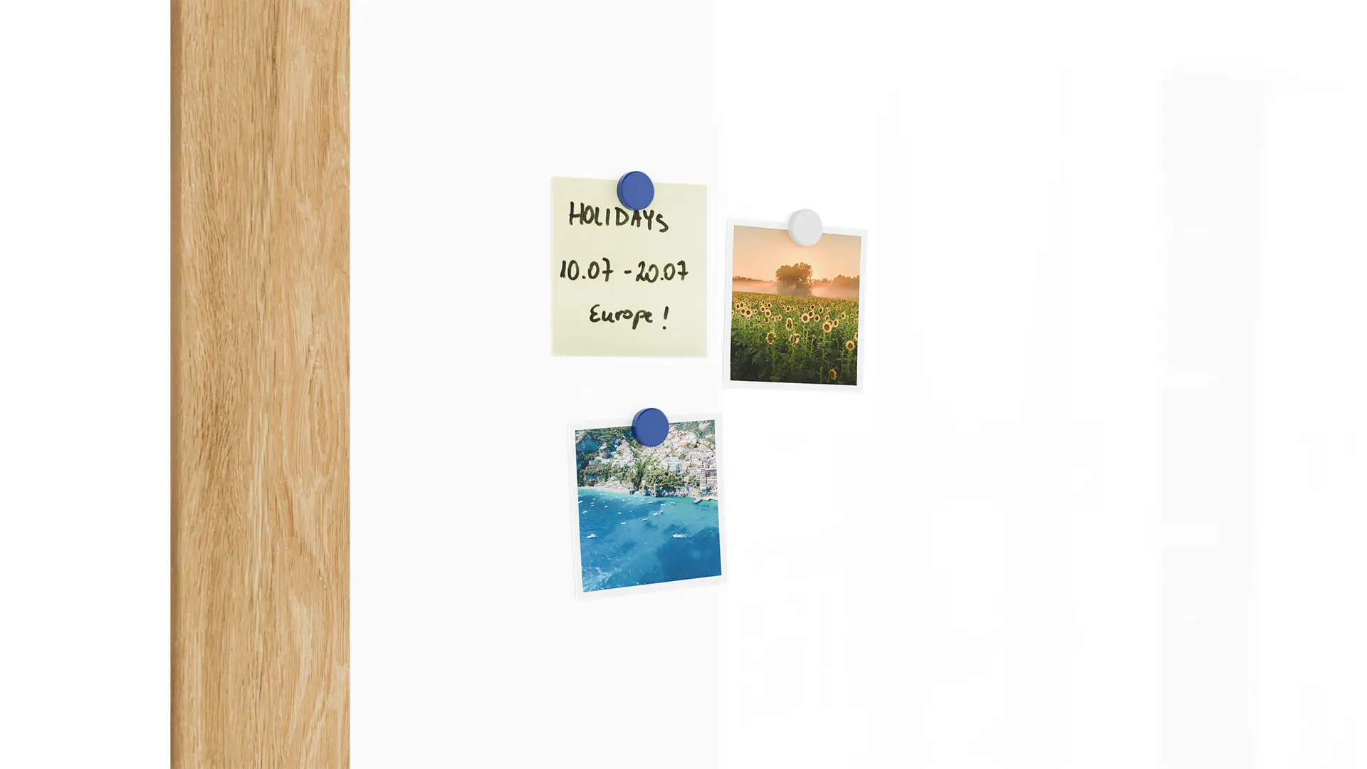 PREMIUM Magnetic Dry-Wipe Whiteboard 180x120 cm with Solid Oak-Effect Frame - Image 3