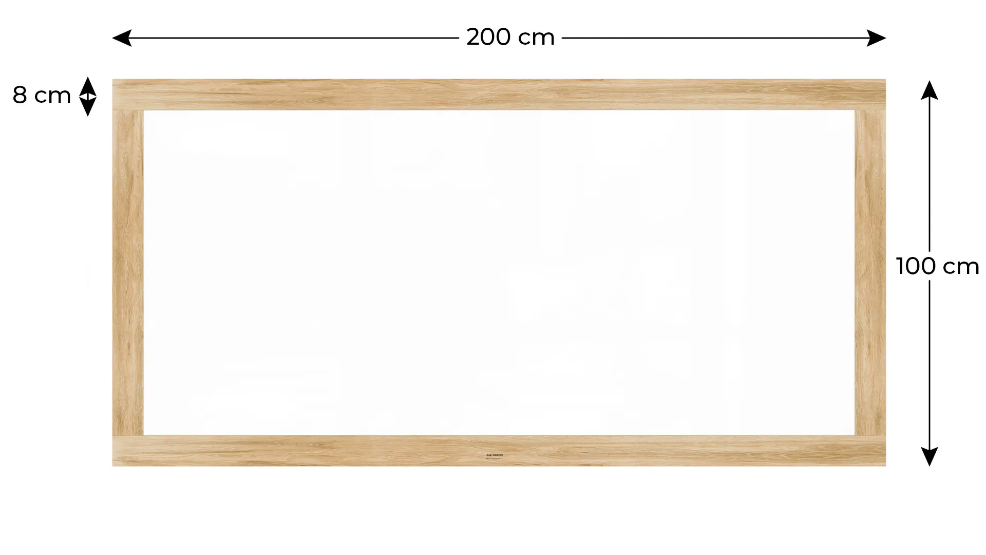 PREMIUM Magnetic Dry-Wipe Whiteboard 200x100 cm with Solid Oak-Effect Frame
