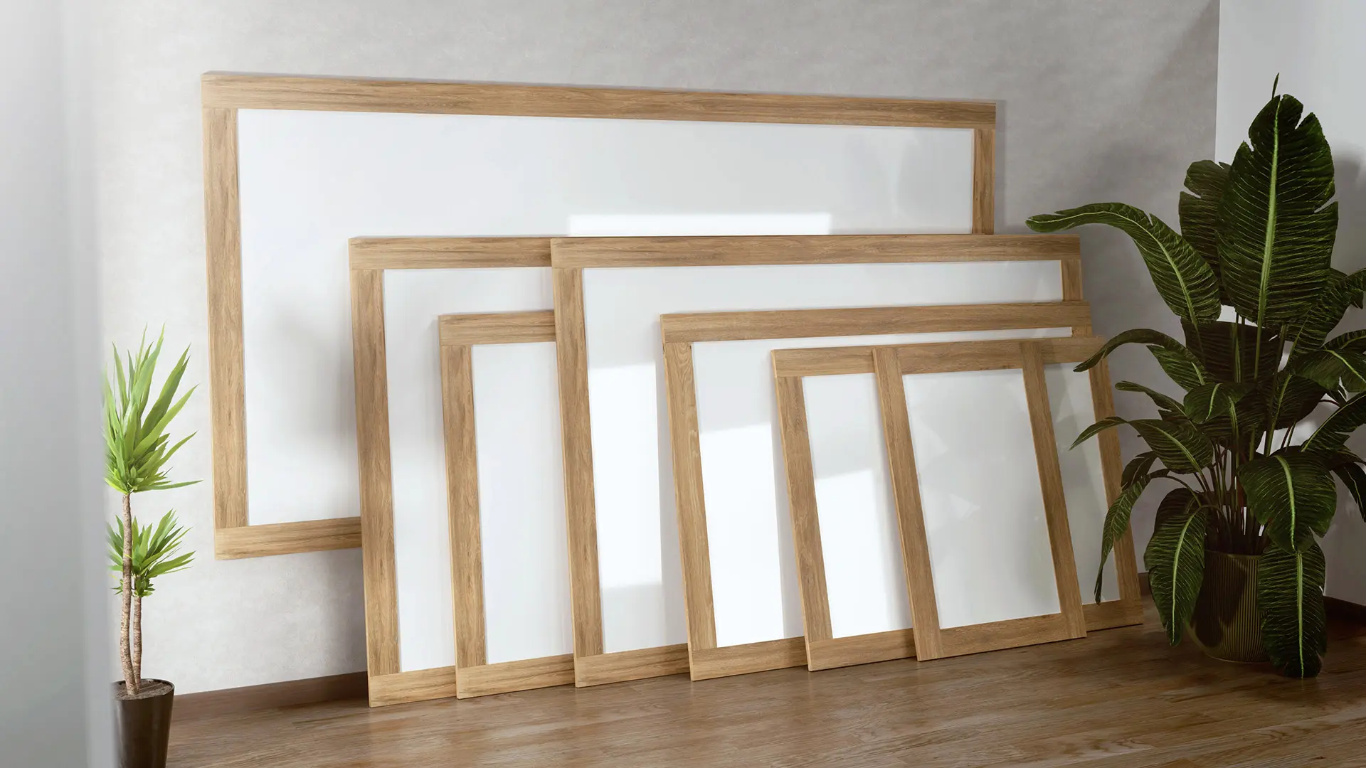 PREMIUM Magnetic Dry-Wipe Whiteboard 90x60 cm with Solid Oak-Effect Frame - Image 10