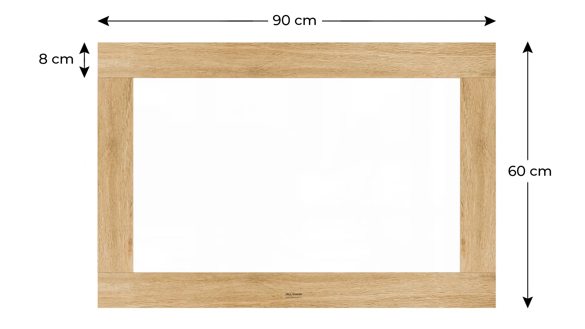 PREMIUM Magnetic Dry-Wipe Whiteboard 90x60 cm with Solid Oak-Effect Frame