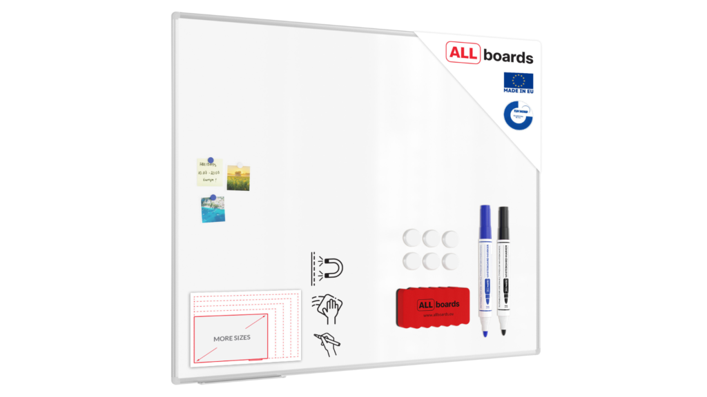 Whiteboard dry erase magnetic surface aluminium frame 160x120 cm PREMIUM EXPO