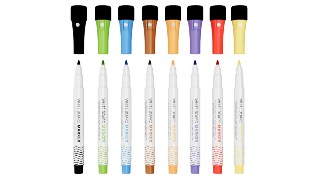 Set of Fine-Tip Markers for Whiteboards by ALLboards — 8 Colours