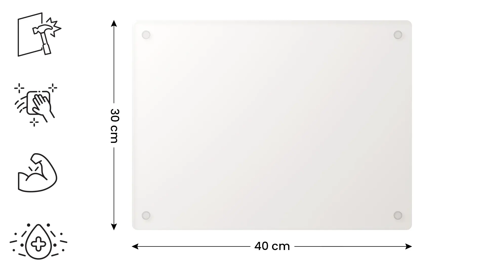Transparent Glass Chopping Board 30x40 cm – Kitchen Board | Protective Hob Cover | Serving Tray - Image 2