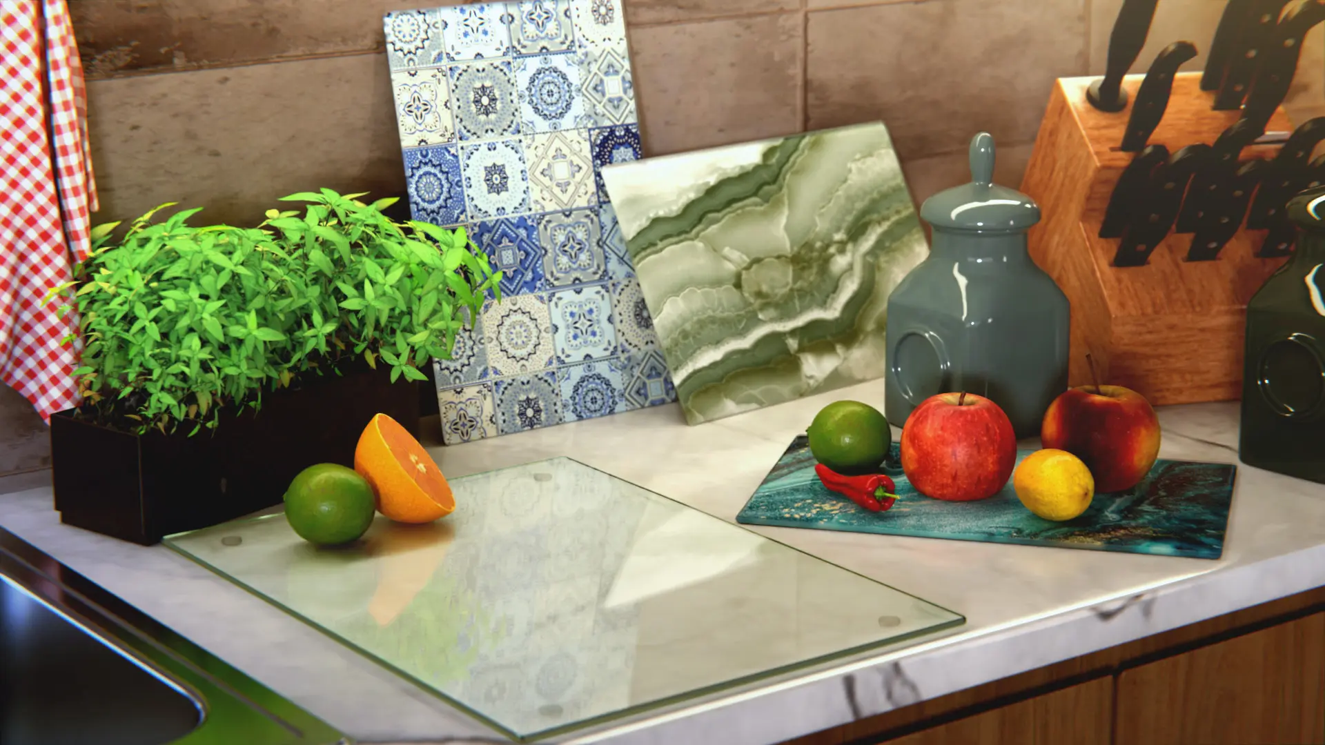 Transparent Glass Chopping Board 30x40 cm – Kitchen Board | Protective Hob Cover | Serving Tray - Image 3