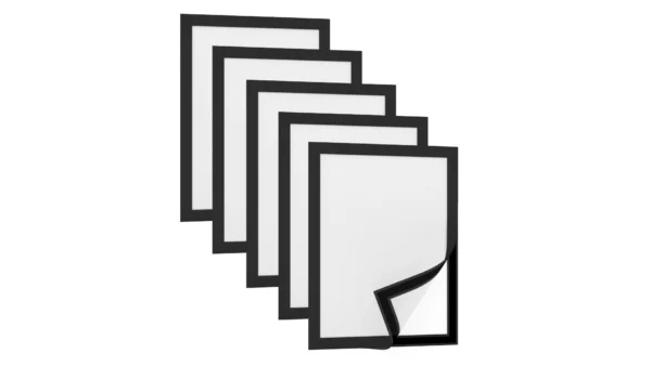 Set of 5 Self-Adhesive Sleeves with Black Frame A4