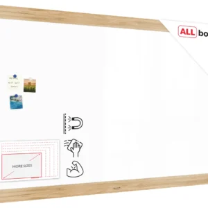 PREMIUM Magnetic Dry-Wipe Whiteboard 200x120 cm with Solid Oak-Effect Frame