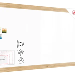 PREMIUM Magnetic Dry-Wipe Whiteboard 240x120 cm with Solid Oak-Effect Frame