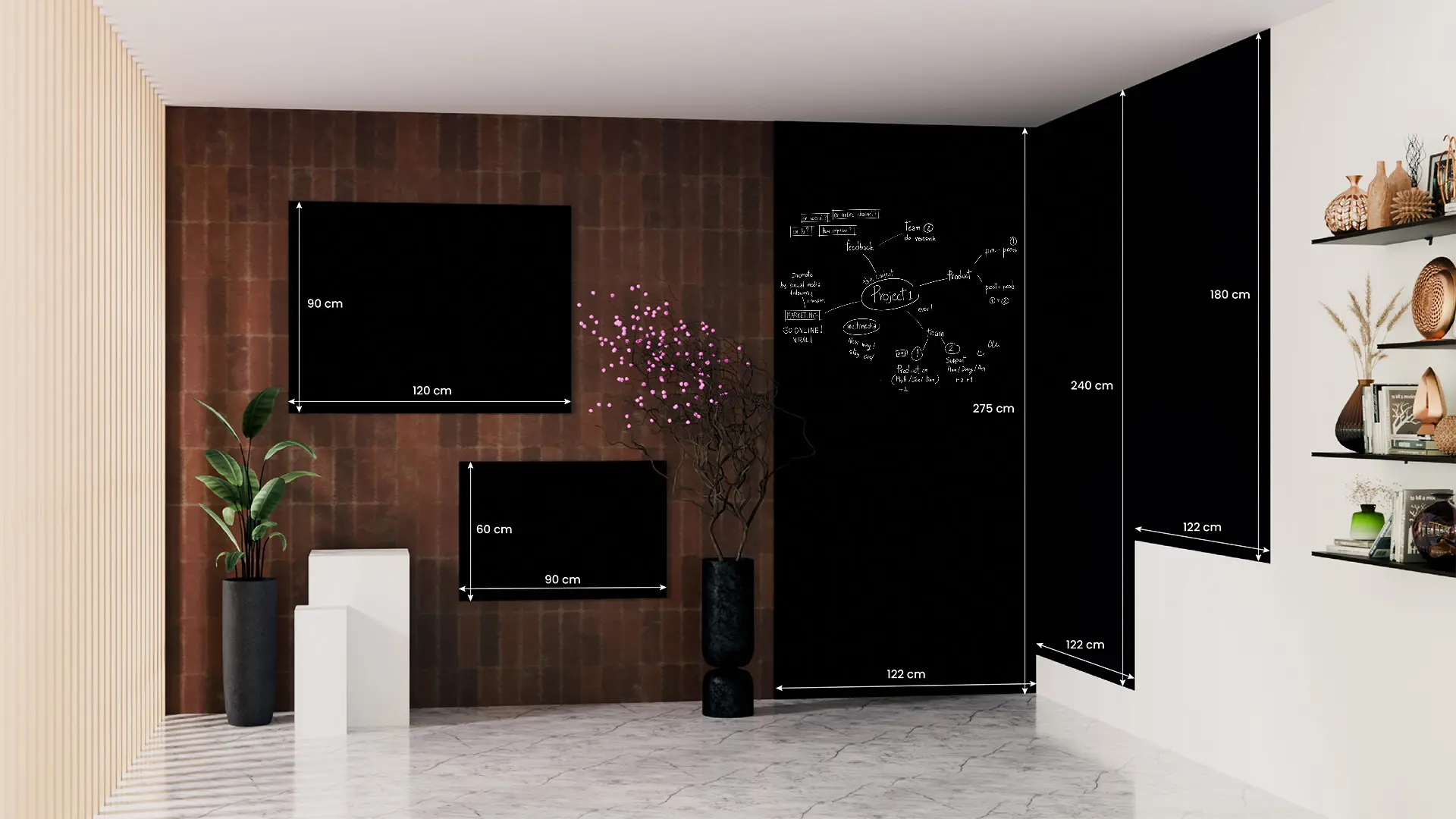 Frameless SLIMboard Magnetic Chalkboard 100x6 cm - Image 13
