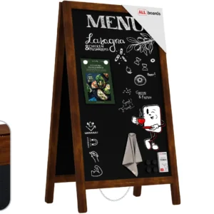 Magnetic Waterproof Chalk A-Board / Pavement Sign 80x45 cm – CLASSIC BROWN + FREE ACCESSORIES