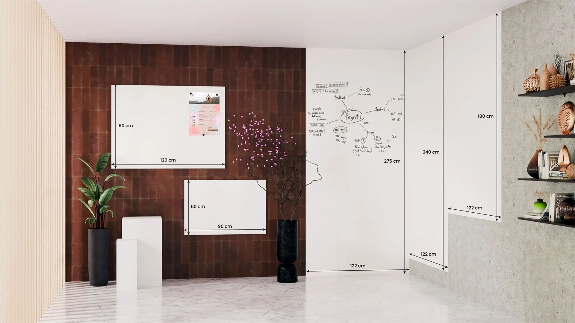 Frameless SLIMboard Magnetic Whiteboard 60x40 cm + FREE Accessories - Image 11