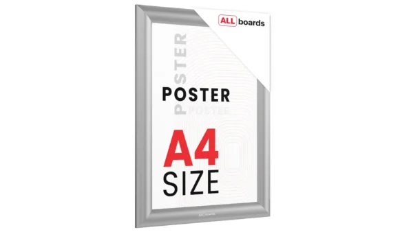 Snap Frame Poster Holder – Silver Aluminium Frame - A4 size
