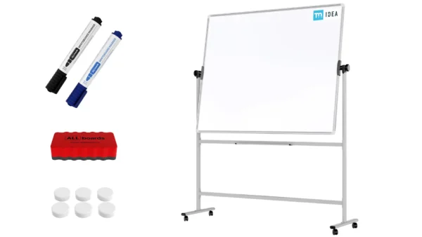 TM Idea Mobile Whiteboard – Double-Sided, Rotating, Magnetic, Dry-Wipe – 170x100 cm - FLEX Series