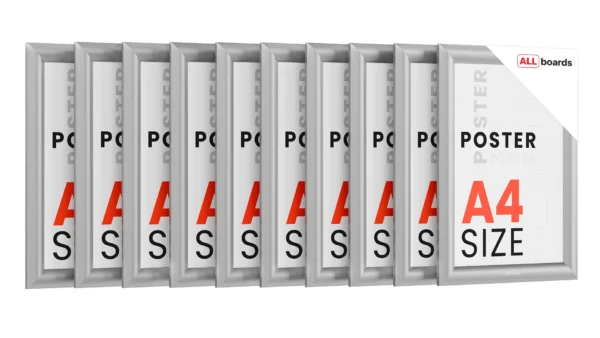 10x Snap Frame Poster Holder – Silver Aluminium Frame - A4 size