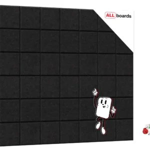 Felt Wall Panels 30x30 cm Black – Pack of 6