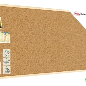 Cork Noticeboard 120x60 cm in Natural Wooden Frame + FREE Accessories