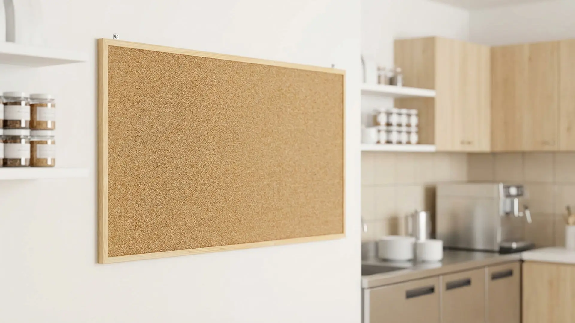 Cork Noticeboard 120x60 cm in Natural Wooden Frame + FREE Accessories - Image 3