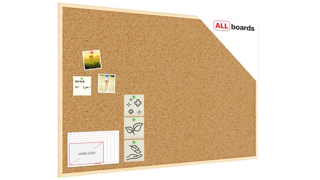 Cork Noticeboard 120x80 cm in Natural Wooden Frame